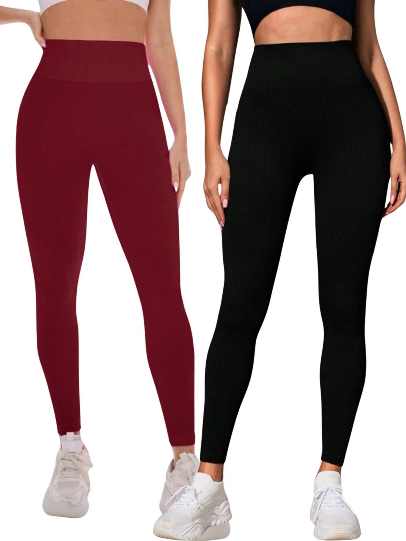 Set De Dos Leggings Canalé Lic-0145-2-px2 Colores Variados Stretch Para Mujer $349