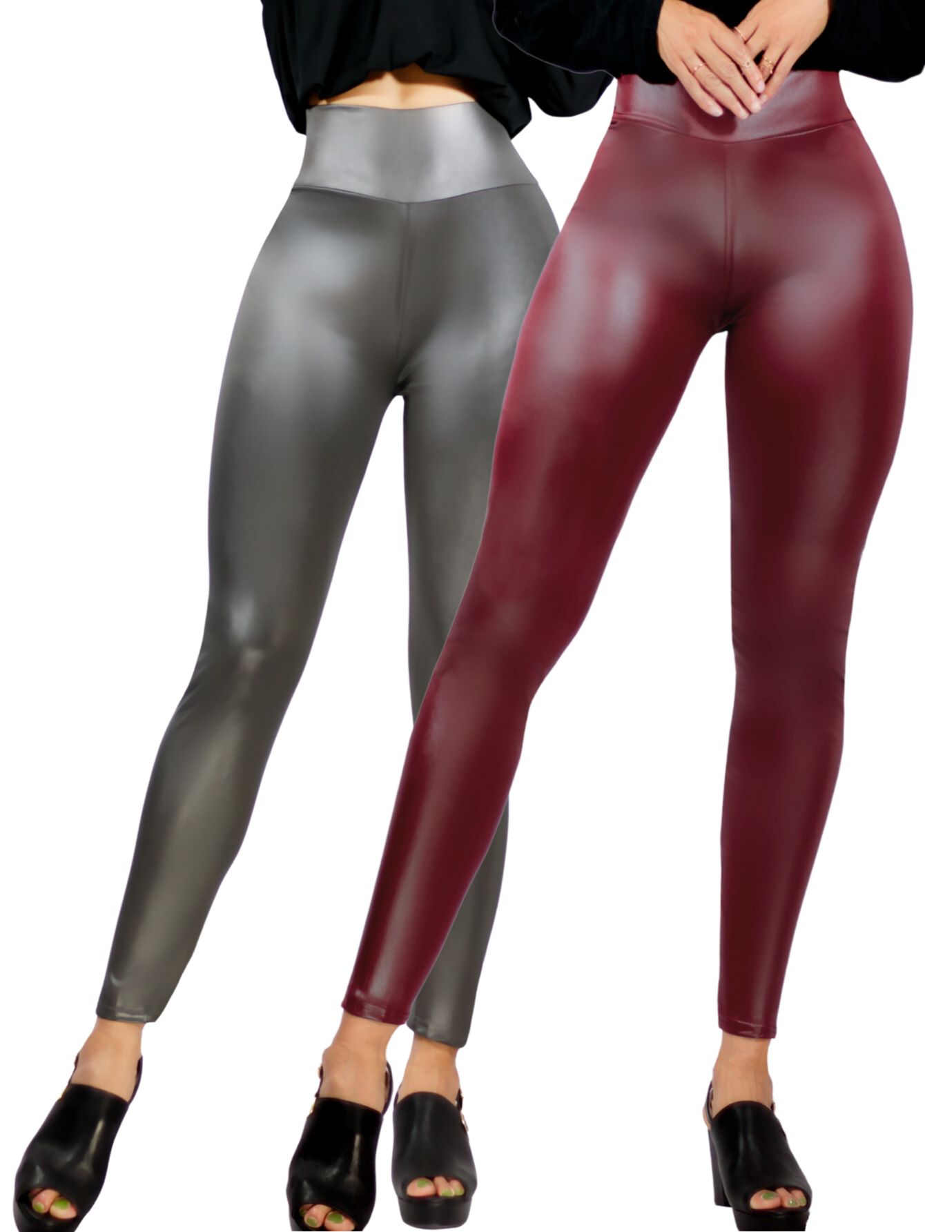 Leggins Casuales colores Variados para Mujer de Vinipiel 2 piezas