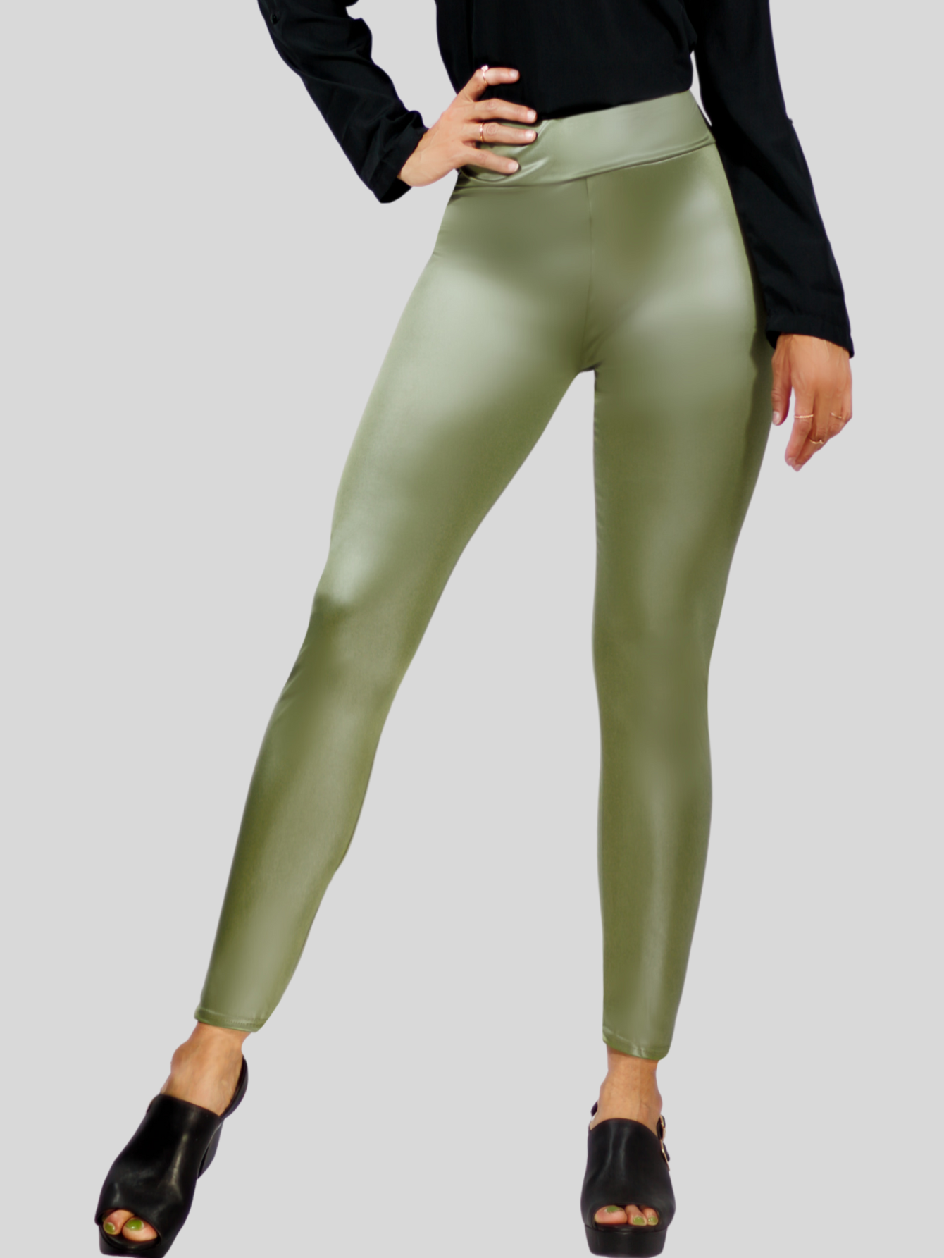Foto 3 pulgar | Set De Dos Leggins Moda Elegante Casual Lic-074-px2 Colores Variados Mujer Mallones Cuero Vinipiel