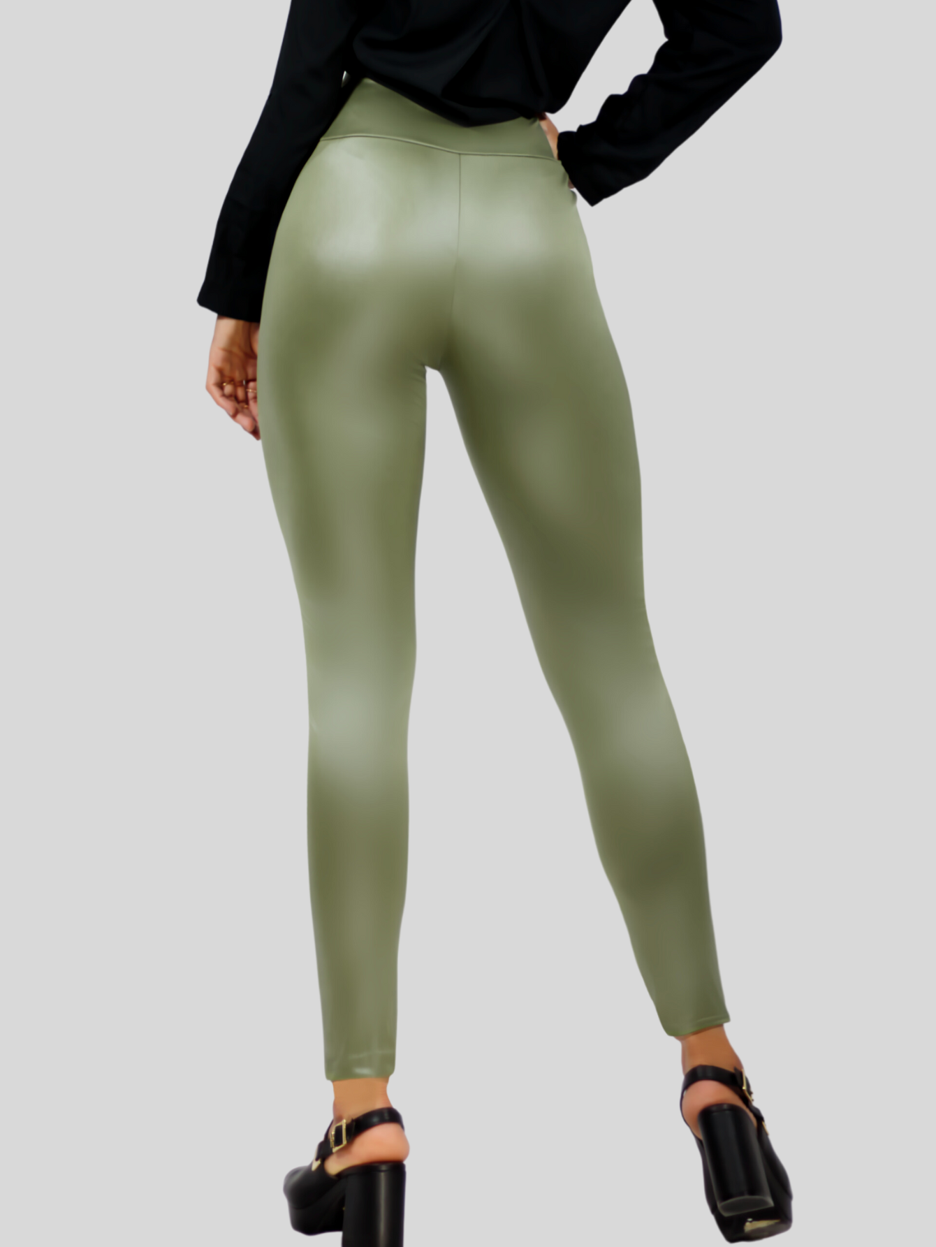 Foto 5 pulgar | Set De Dos Leggins Moda Elegante Casual Lic-074-px2 Colores Variados Mujer Mallones Cuero Vinipiel