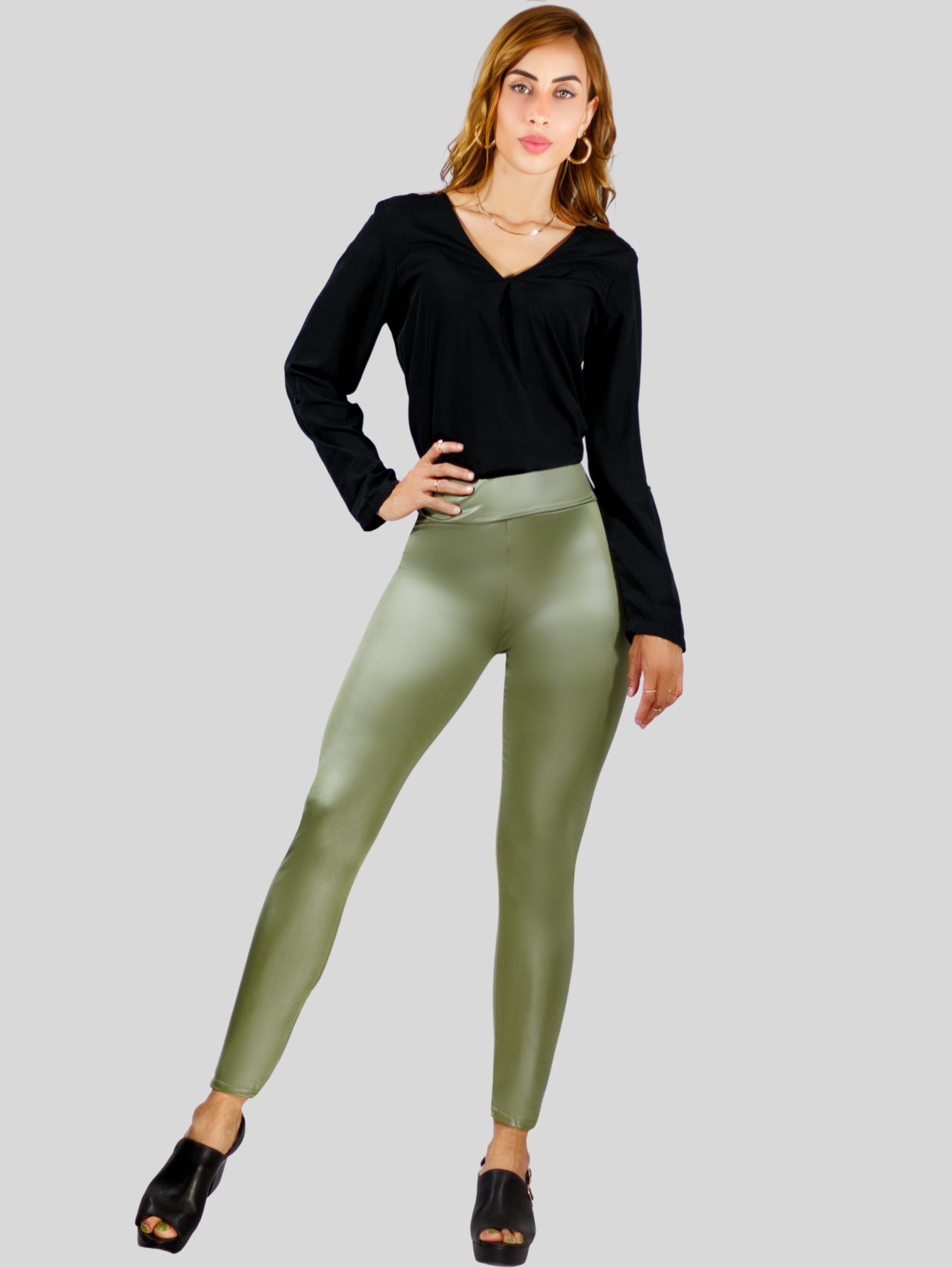 Foto 7 pulgar | Set De Dos Leggins Moda Elegante Casual Lic-074-px2 Colores Variados Mujer Mallones Cuero Vinipiel