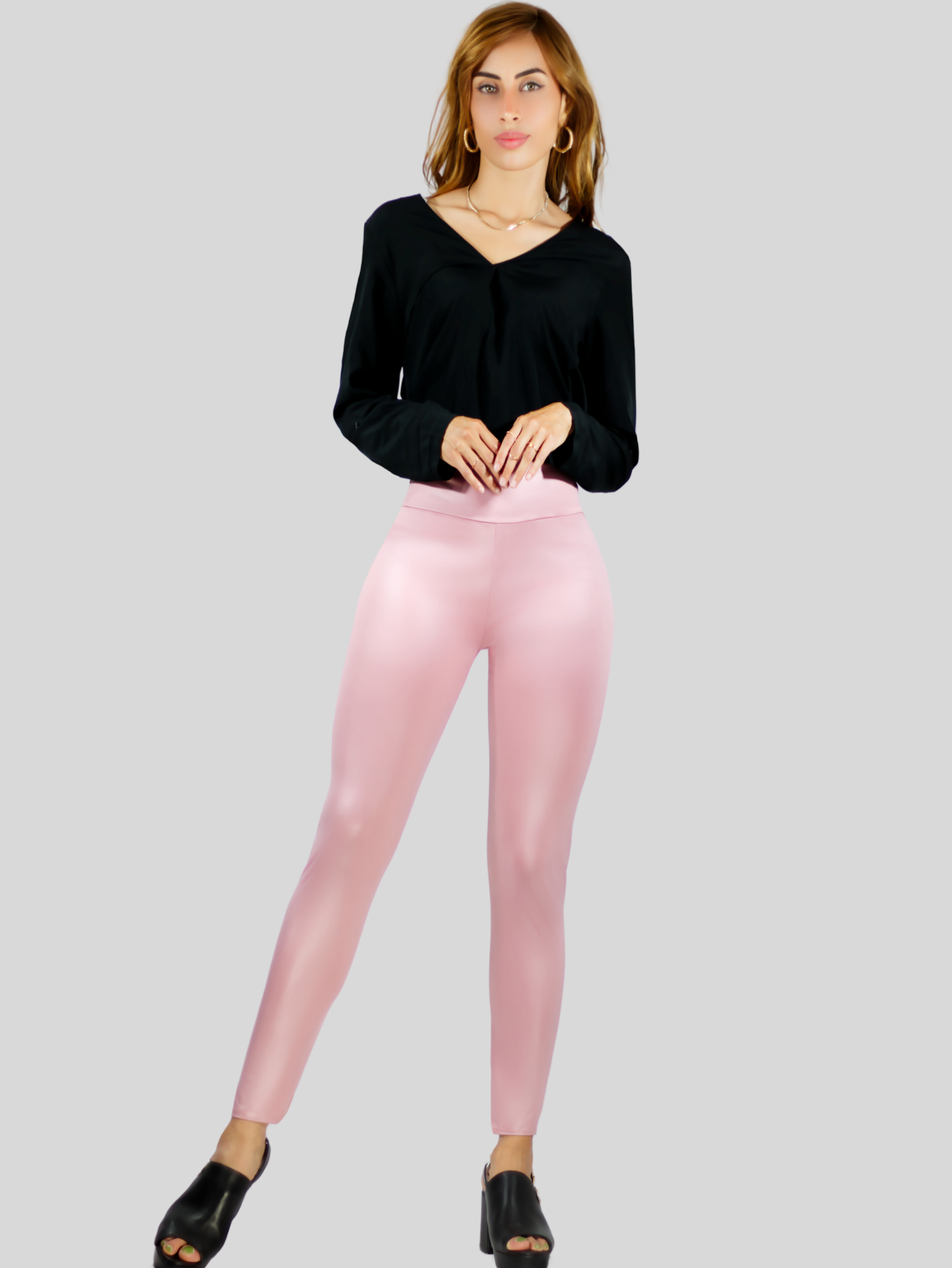Foto 8 pulgar | Set De Dos Leggins Moda Elegante Casual Lic-074-px2 Colores Variados Mujer Mallones Cuero Vinipiel