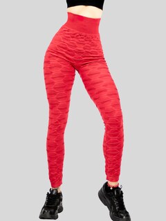 Foto 2 | Legging Texturizado Stretch Rojo Deportivas para Mujer
