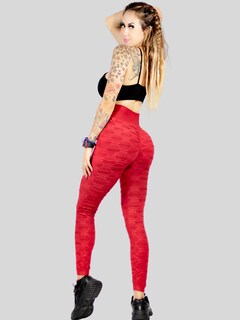 Foto 5 | Legging Texturizado Stretch Rojo Deportivas para Mujer
