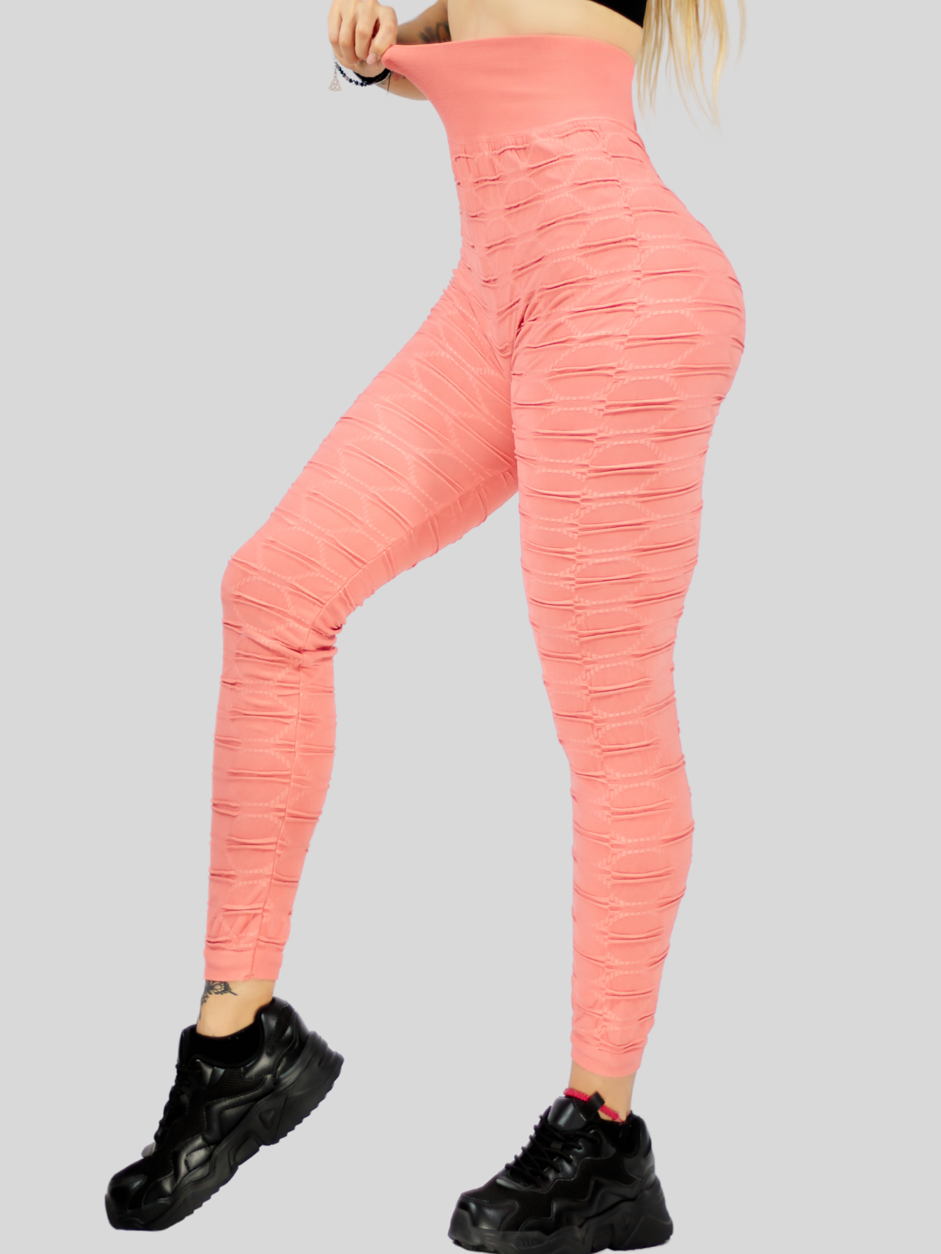 Foto 3 pulgar | Legging Texturizado Stretch para Mujer en Color Coral