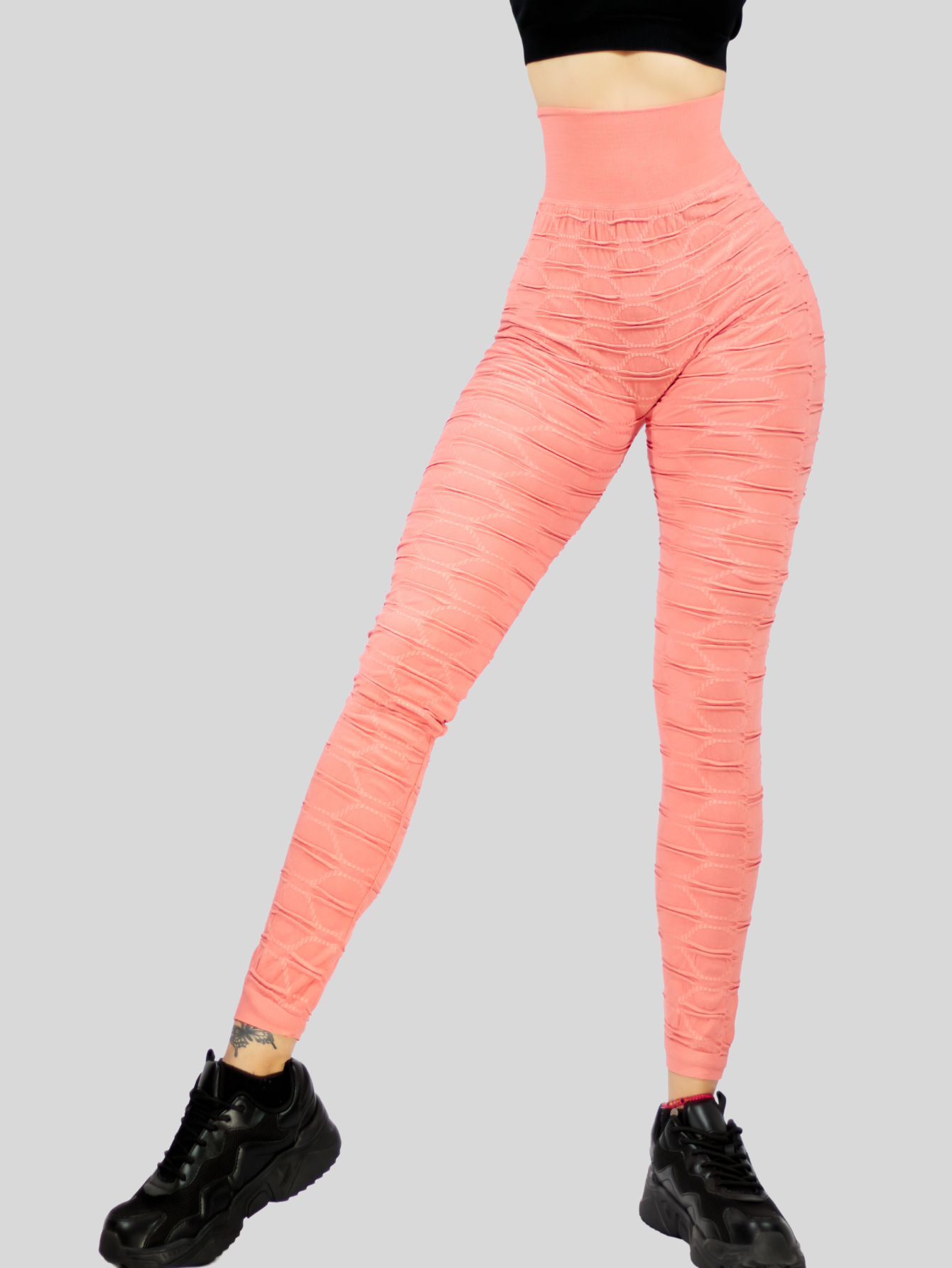 Foto 4 pulgar | Legging Texturizado Stretch para Mujer en Color Coral