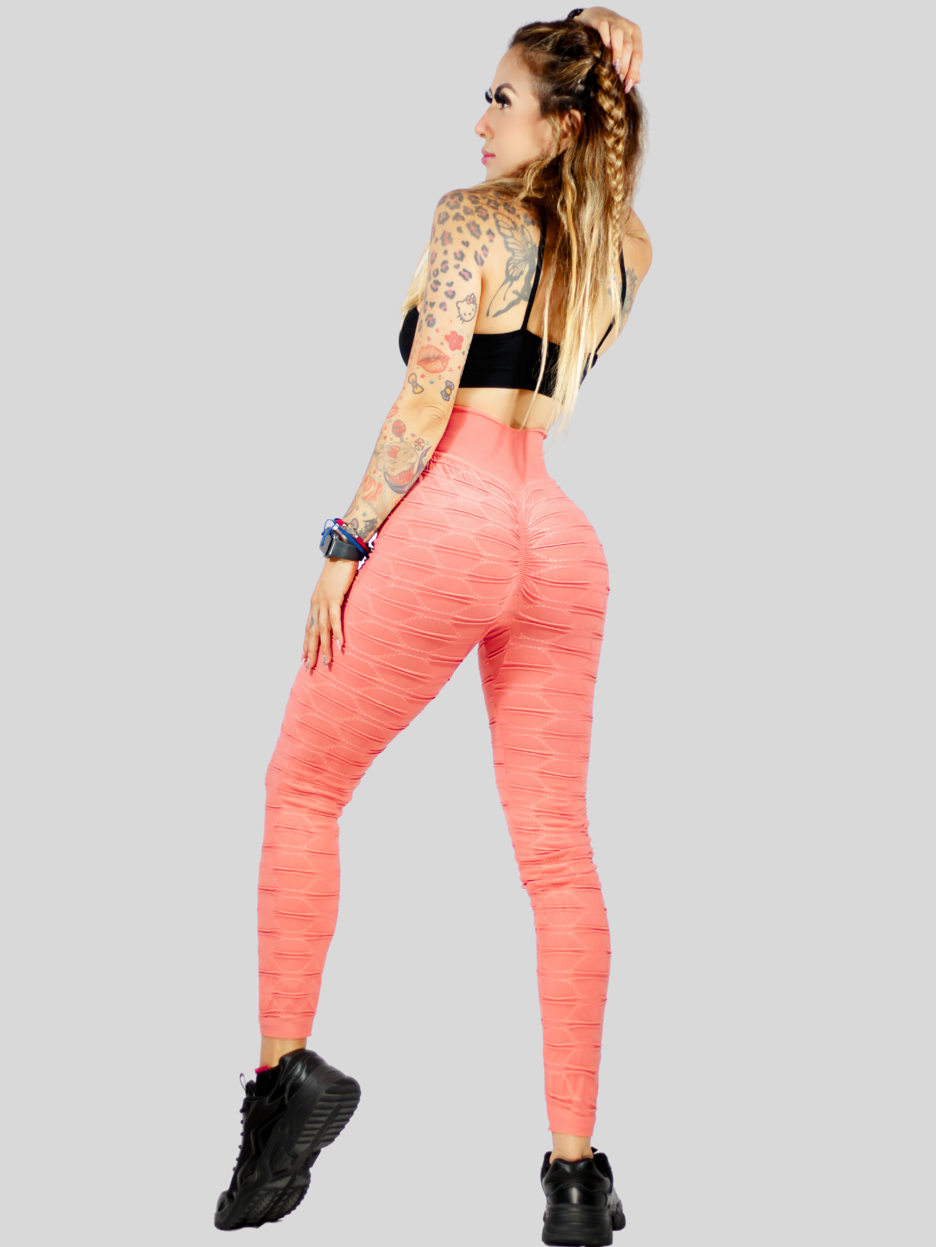 Foto 6 pulgar | Legging Texturizado Stretch para Mujer en Color Coral
