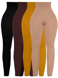 Foto 1 | Set De 4 Leggings Térmico De Mujer Lic-071 Varios Colores Afelpado