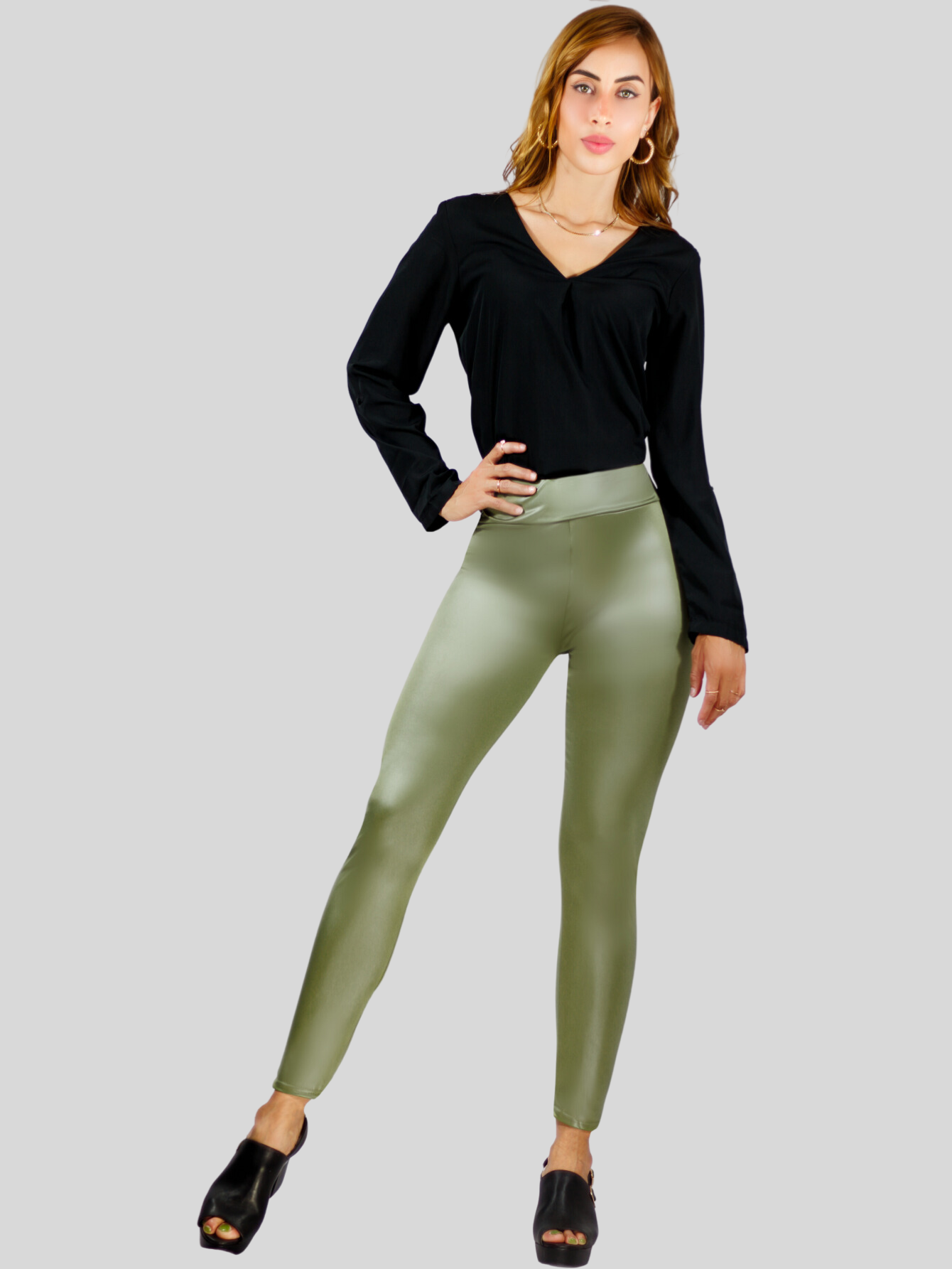 Foto 3 pulgar | Set De 3 Leggins Cuero Moda Elegante O Casual Mujer Lic-074 Varios Coloresleginsn Vinipiel