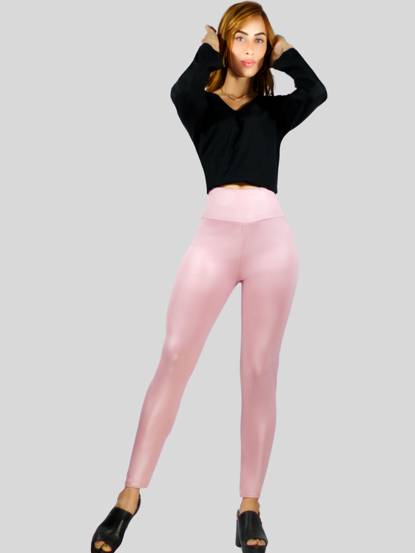 Foto 4 pulgar | Set De 3 Leggins Cuero Moda Elegante O Casual Mujer Lic-074 Varios Coloresleginsn Vinipiel
