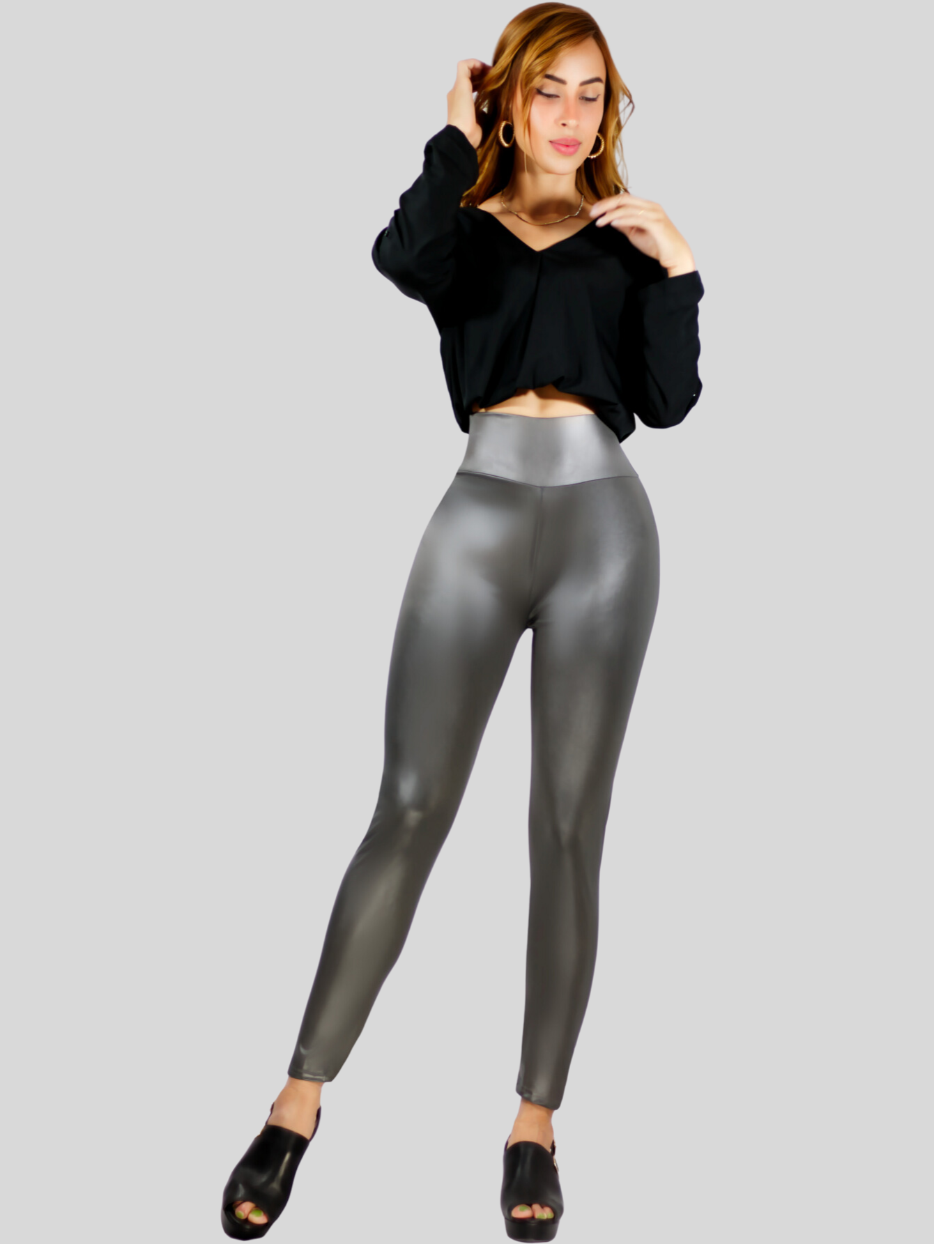 Foto 4 pulgar | Set De 3 Leggins Cuero Moda Elegante O Casual Mujer Lic-074 Varios Coloresleginsn Vinipiel