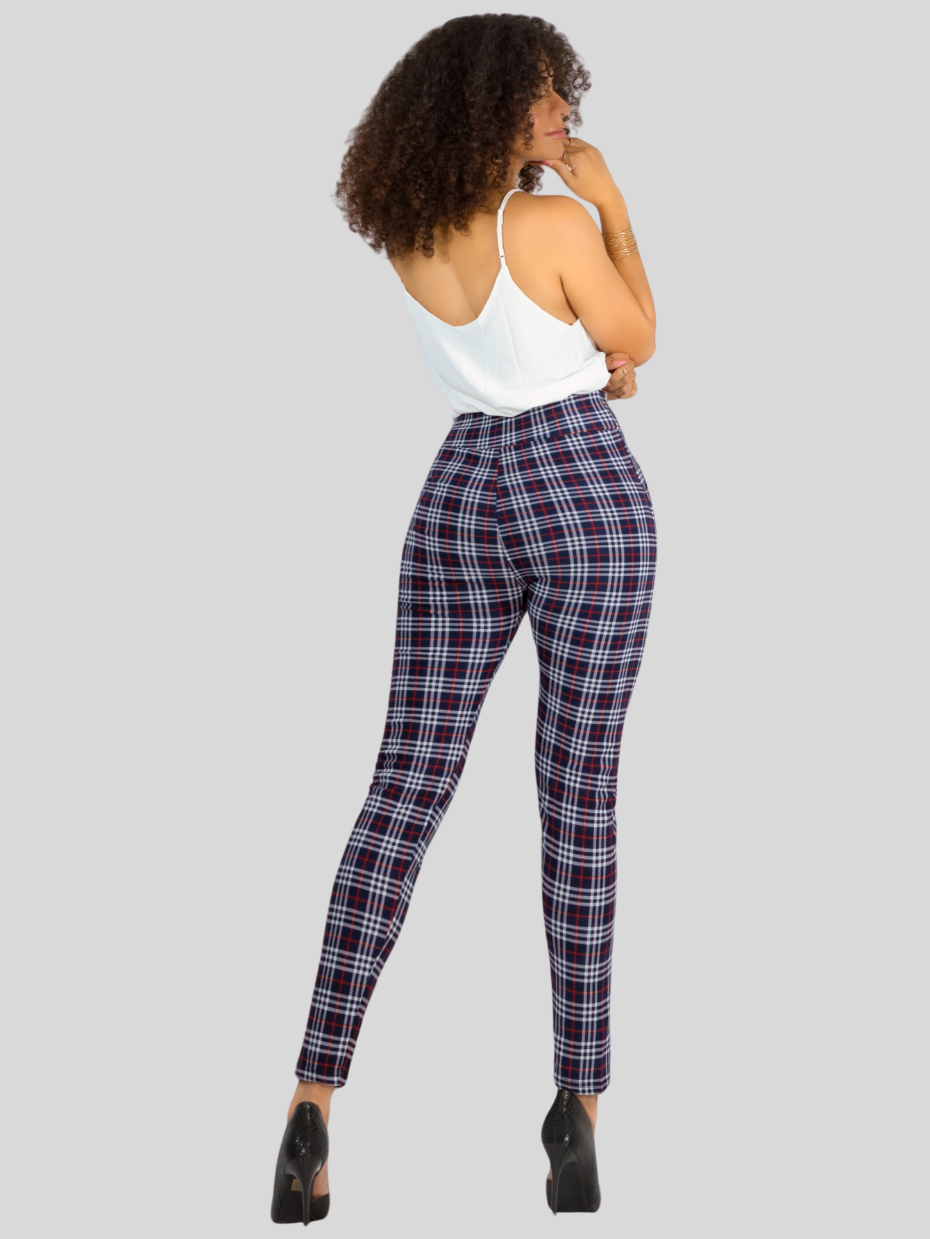Foto 4 pulgar | Leggings Elegantes Jegging Mujer A Cuadros Stretch Looks Formal Y Casual Mayón Lic-0161 D8 Mallones