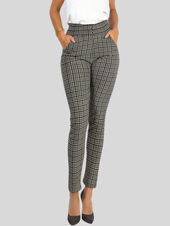 Foto 4 | Leggings Elegantes Jegging Mujer A Cuadros Stretch Looks Formal Y Casual Mayón Lic-0161 D6 Mallones