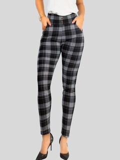 Foto 4 | Leggings Elegantes Jegging Mujer A Cuadros Stretch Looks Formal Y Casual Mayón Lic-0161 D4 Mallones
