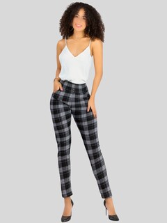 Foto 4 | Set De 2 Leggings Elegantes Jegging Mujer A Cuadros Stretch Looks Formal Y Casual Mayón Lic-0161 D3/d4 Mallones