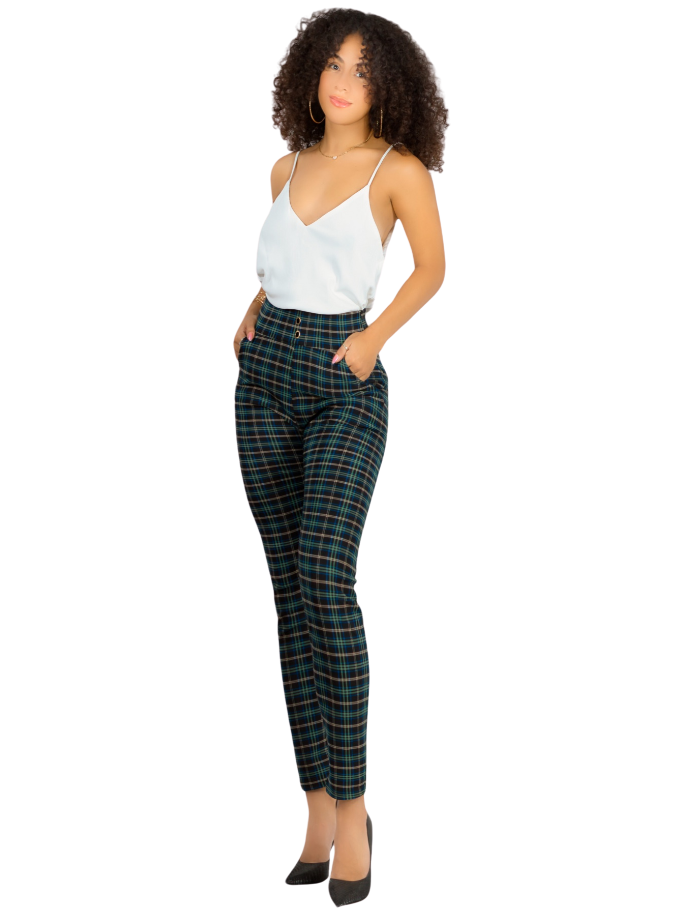 Leggings Elegantes Jegging Mujer A Cuadros Stretch Looks Formal Y Casual Mayón Lic-0161 D5 Mallones