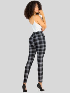 Foto 3 | Set De 2 Leggings Elegantes Jegging Mujer A Cuadros Stretch Looks Formal Y Casual Mayón Lic-0161 D4/d5 Mallones