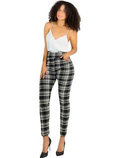 Foto 1 | Leggings Elegantes Jegging Mujer A Cuadros Stretch Looks Formal Y Casual Mayón Lic-0161 D7 Mallones