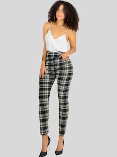 Foto 2 | Leggings Elegantes Jegging Mujer A Cuadros Stretch Looks Formal Y Casual Mayón Lic-0161 D7 Mallones