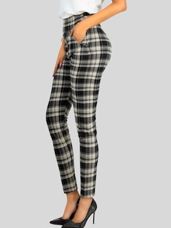 Foto 5 | Leggings Elegantes Jegging Mujer A Cuadros Stretch Looks Formal Y Casual Mayón Lic-0161 D7 Mallones