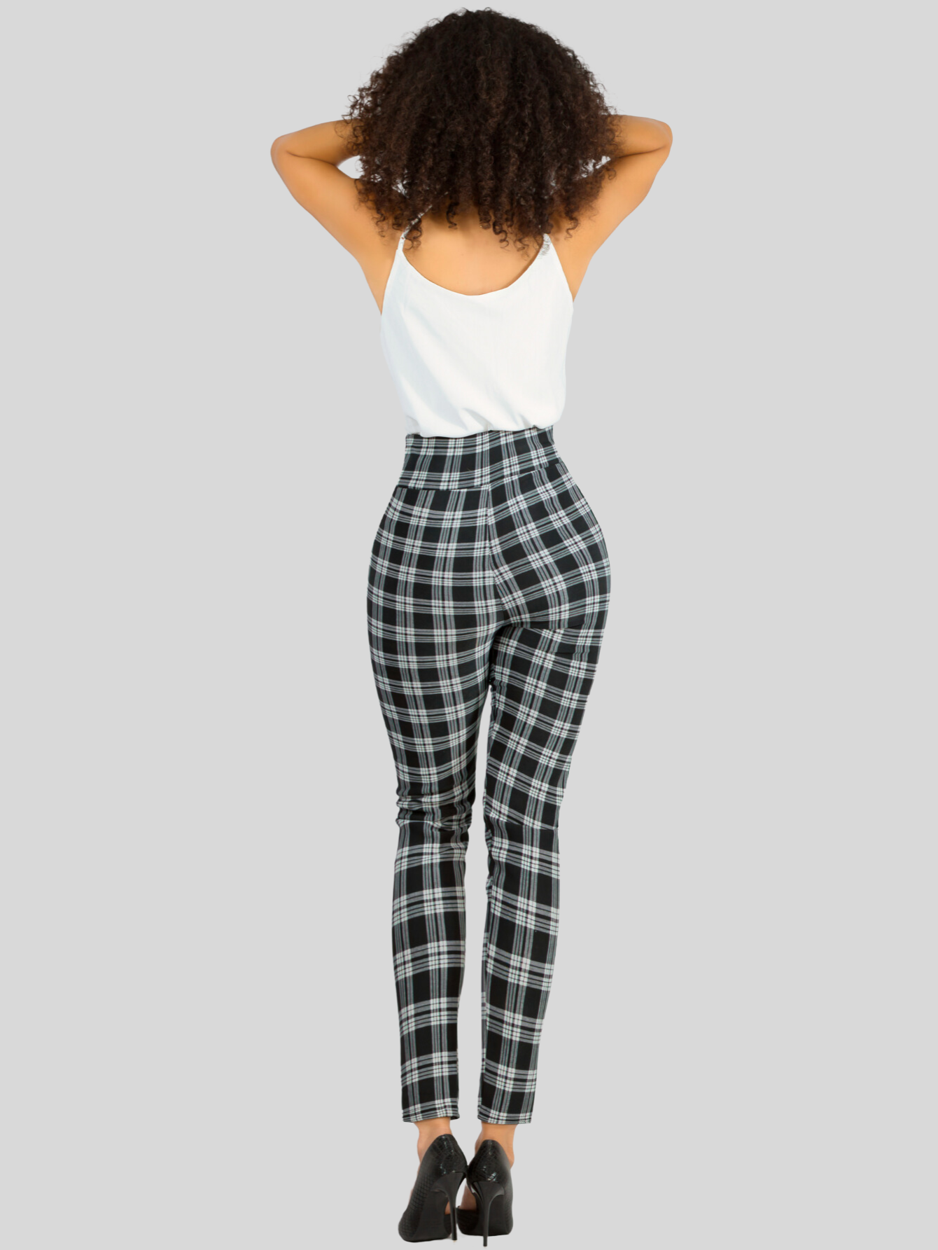 Foto 4 pulgar | Leggings Elegantes Jegging Mujer A Cuadros Stretch Looks Formal Y Casual Mayón Lic-0161 D1 Mallones