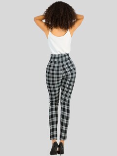 Foto 3 | Leggings Elegantes Jegging Mujer A Cuadros Stretch Looks Formal Y Casual Mayón Lic-0161 D1 Mallones