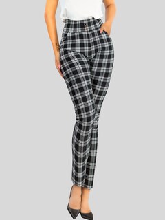 Foto 5 | Leggings Elegantes Jegging Mujer A Cuadros Stretch Looks Formal Y Casual Mayón Lic-0161 D1 Mallones