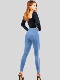 Foto 3 | Legging Mujer Mallones Leggins Mayon Lic-0164 Azul Mallas Térmico