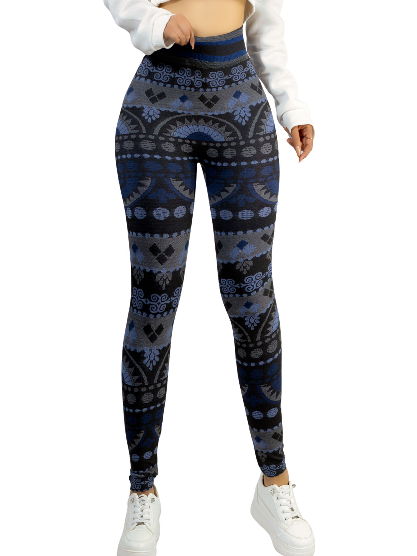 Foto 1 | Mallones Mujer Leggings Stretch Leggins Lic-0162 Azul Mayon Mallas