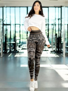 Foto 2 | Mallones Mujer Leggings Stretch Leggins Lic-0162 Cafe Mayon Mallas