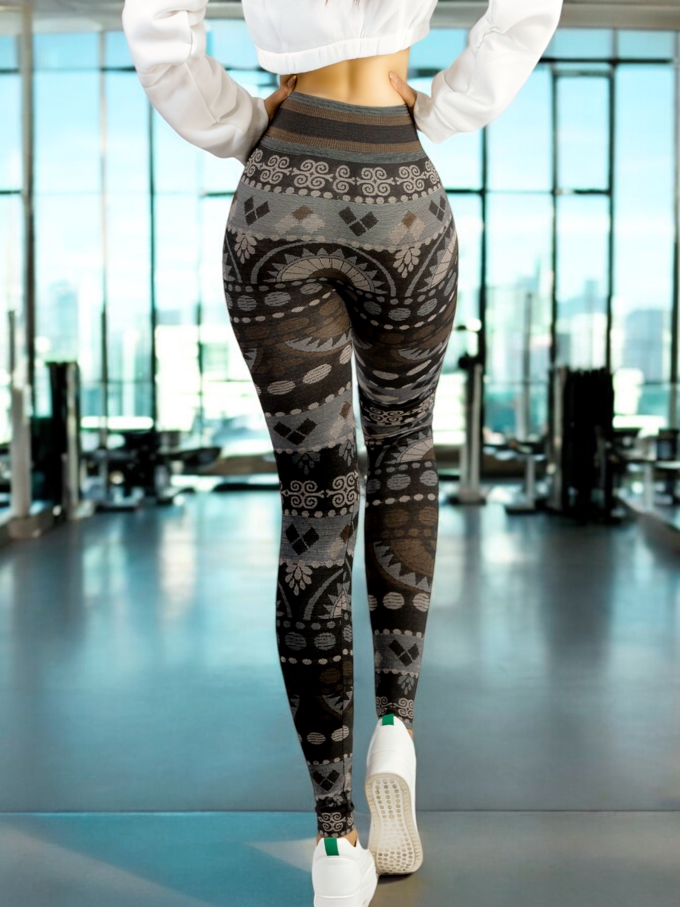 Foto 6 pulgar | Mallones Mujer Leggings Stretch Leggins Lic-0162 Cafe Mayon Mallas