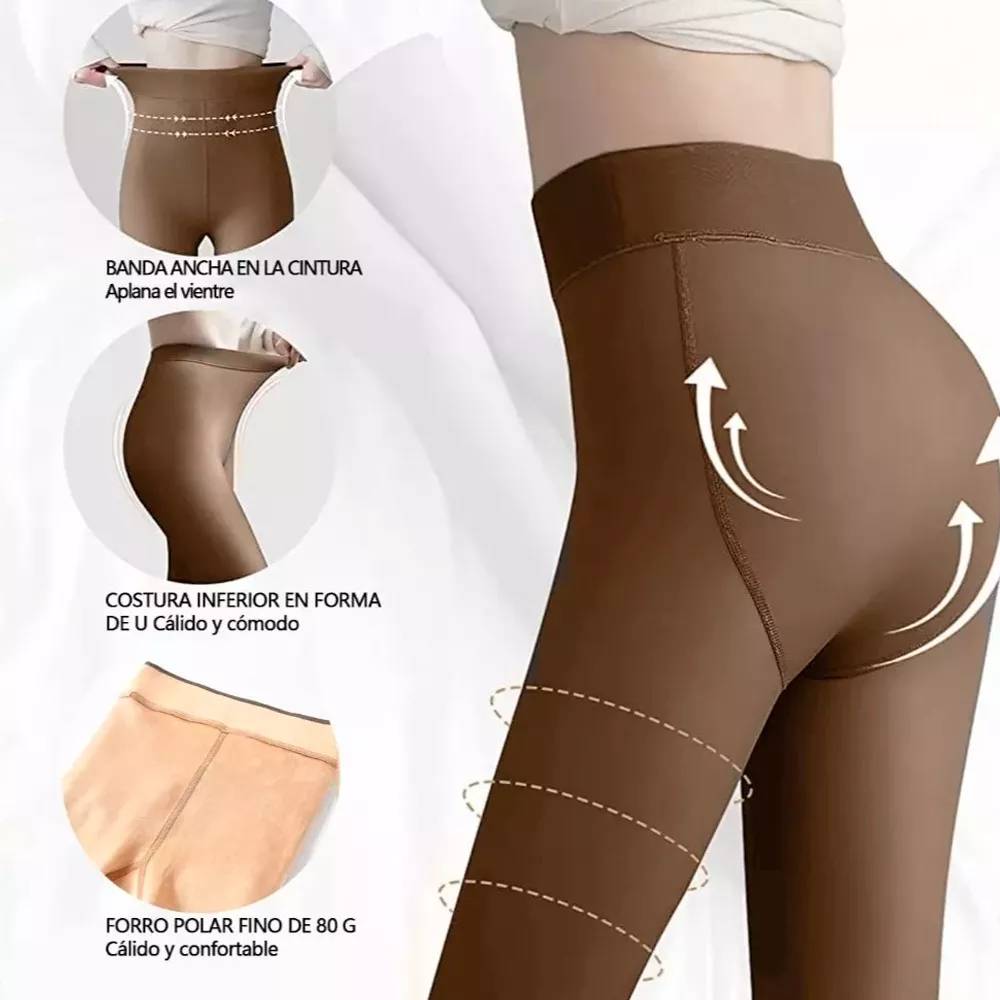 Foto 6 pulgar | Medias Termicas Teiart Malla Afelpada Leggins Mujer