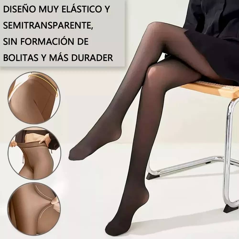 Foto 7 pulgar | Medias Termicas Teiart Malla Afelpada Leggins Mujer
