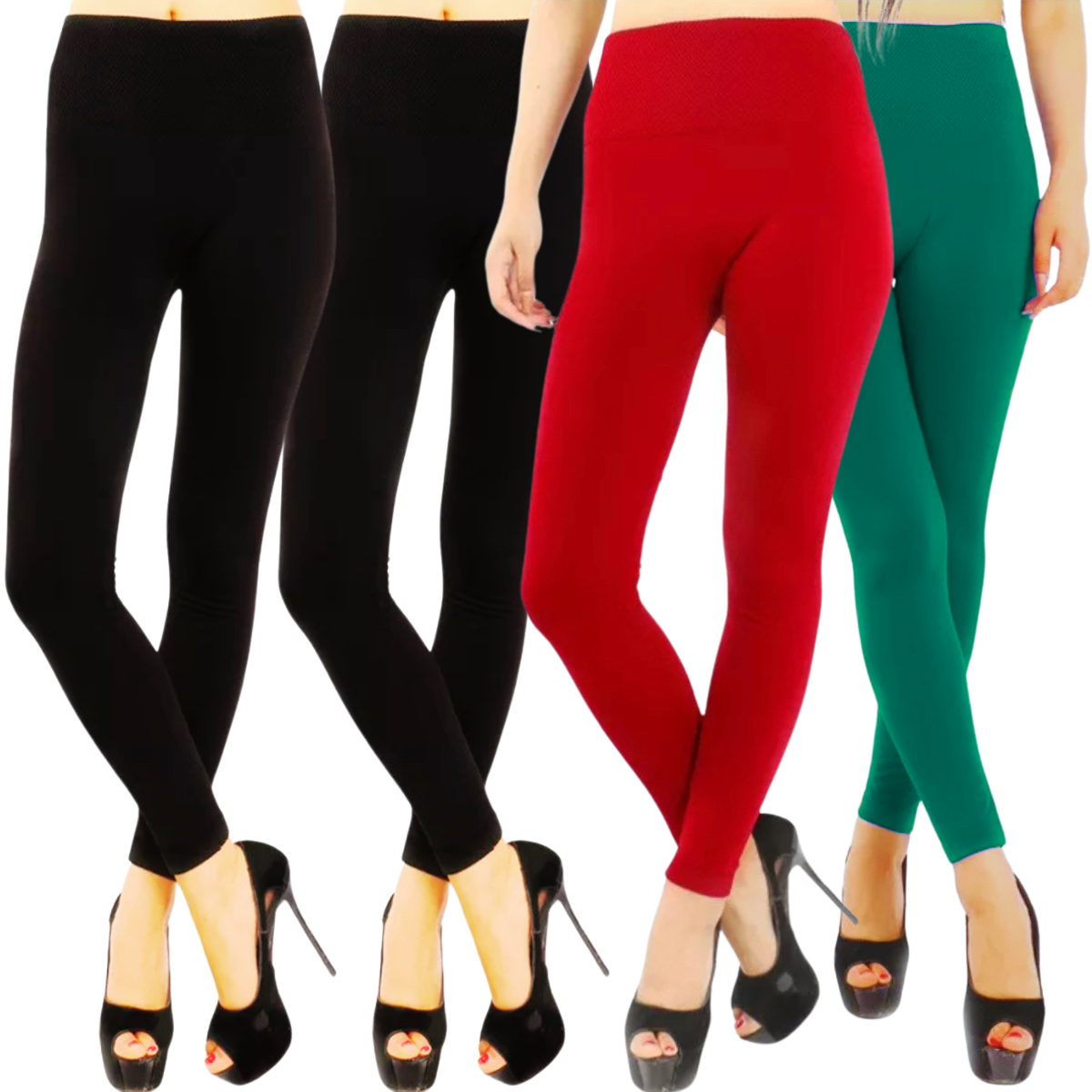 Set De 4 Leggings Térmico De Mujer Lic-071 Varios Colores Afelpado