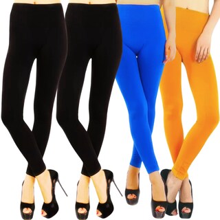 Foto 1 | Set De 4 Leggings Térmico De Mujer Lic-071 Varios Colores Afelpado
