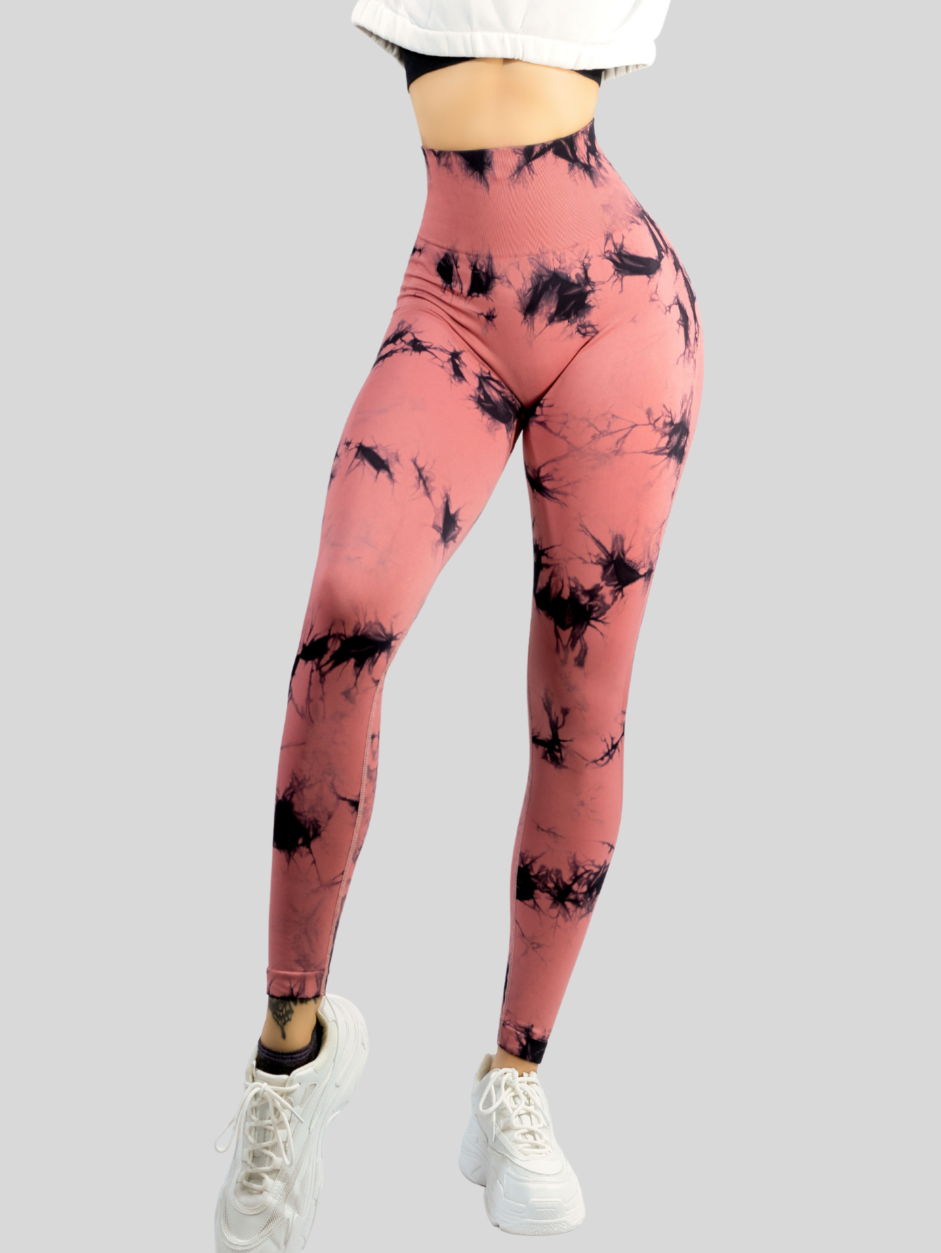 Foto 5 pulgar | Leggings Deportivos Tie-dye Mujer Para Yoga Y Gym Lic-0168 Coral Comodidad Y Estilo