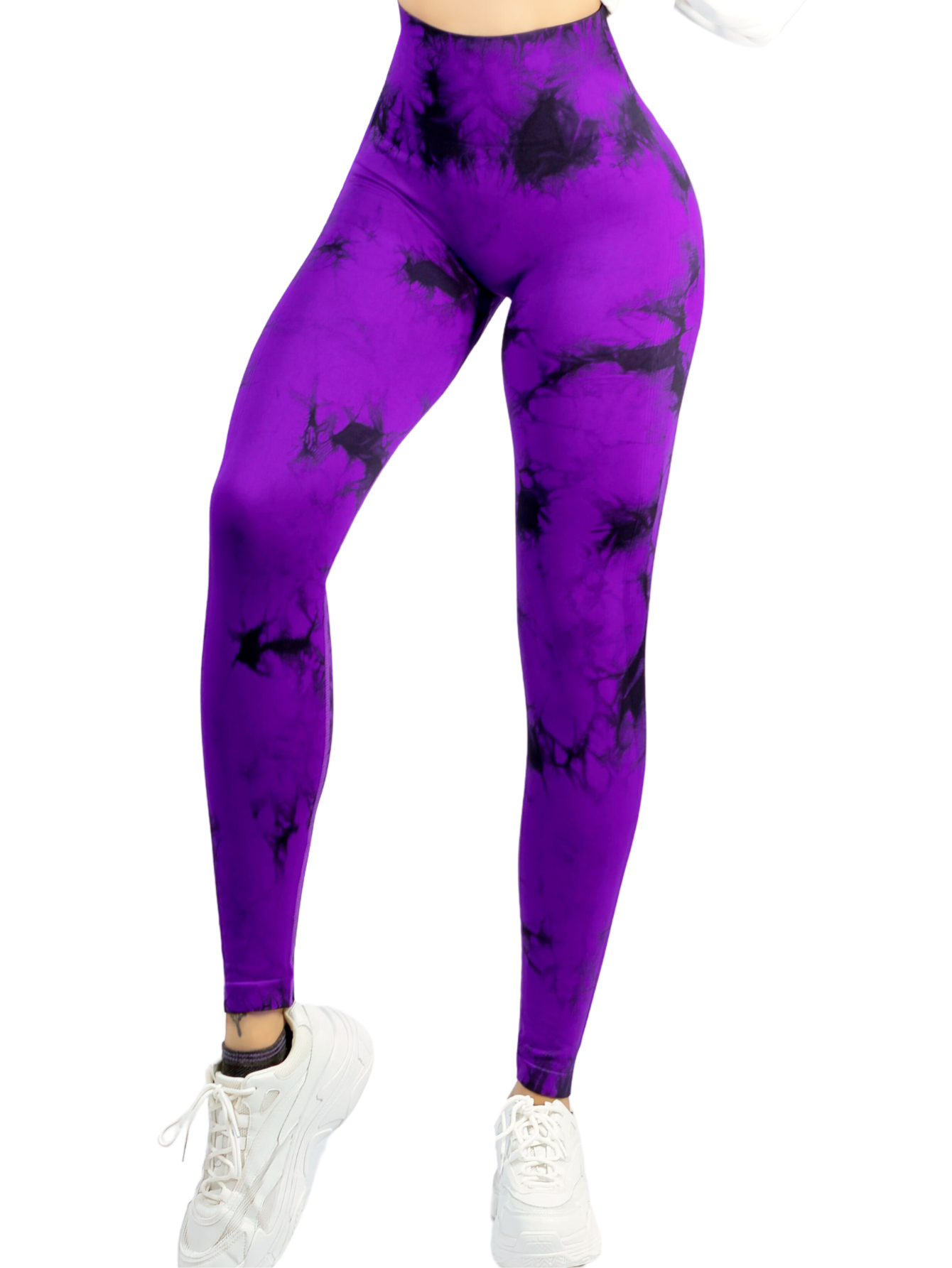 Foto 2 pulgar | Leggings Deportivos Tie-dye Mujer Para Yoga Y Gym Lic-0168 Morado Comodidad Y Estilo