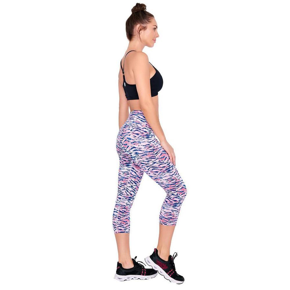 Foto 3 pulgar | Leggings Capri Con Pretina Alta Ilusión 1794 Multicolor