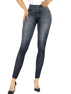 Foto 1 | Leggins Mujer Unitalla Mezclilla Faja Alta Estilo Pantalón Mezclilla Calidad Premium Tiro Alto Lic-055-5 Negro Mallo