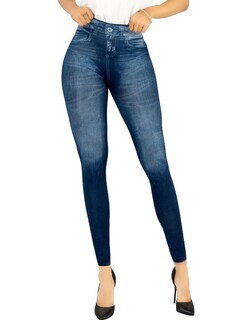 Foto 1 | Leggins Mujer Unitalla Mezclilla Faja Alta Estilo Pantalón Mezclilla Calidad Premium Tiro Alto Lic-055-5 Azul Mallon