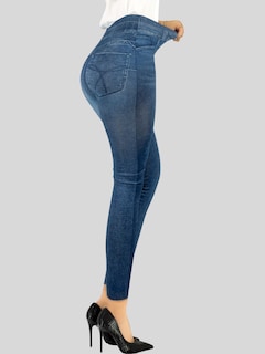Foto 4 | Pack De 2 Leggins Unitalla Mujer Mezclilla Faja Alta Estilo Pantalón Mezclilla Lic-55-5-px2 Variedad De Diseños