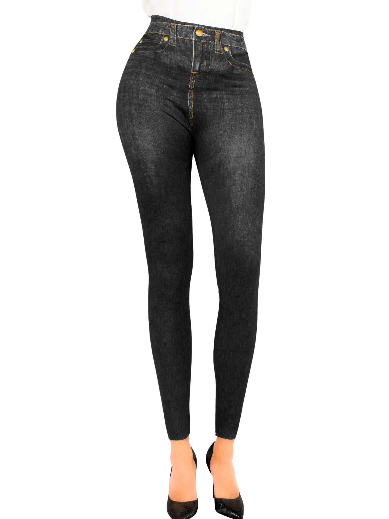 Foto 2 pulgar | Leggins Mujer Unitalla Mezclilla Faja Alta Estilo Pantalón Mezclilla Calidad Premium Tiro Alto Lic-055-5 Azul Mallon