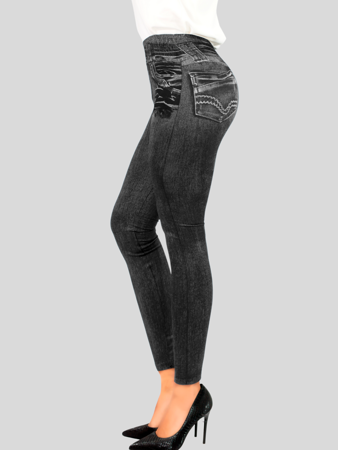 Foto 6 pulgar | Pack De 2 Leggins Unitalla Mujer Mezclilla Faja Alta Estilo Pantalón Mezclilla Lic-55-5-px2 Variedad De Diseños