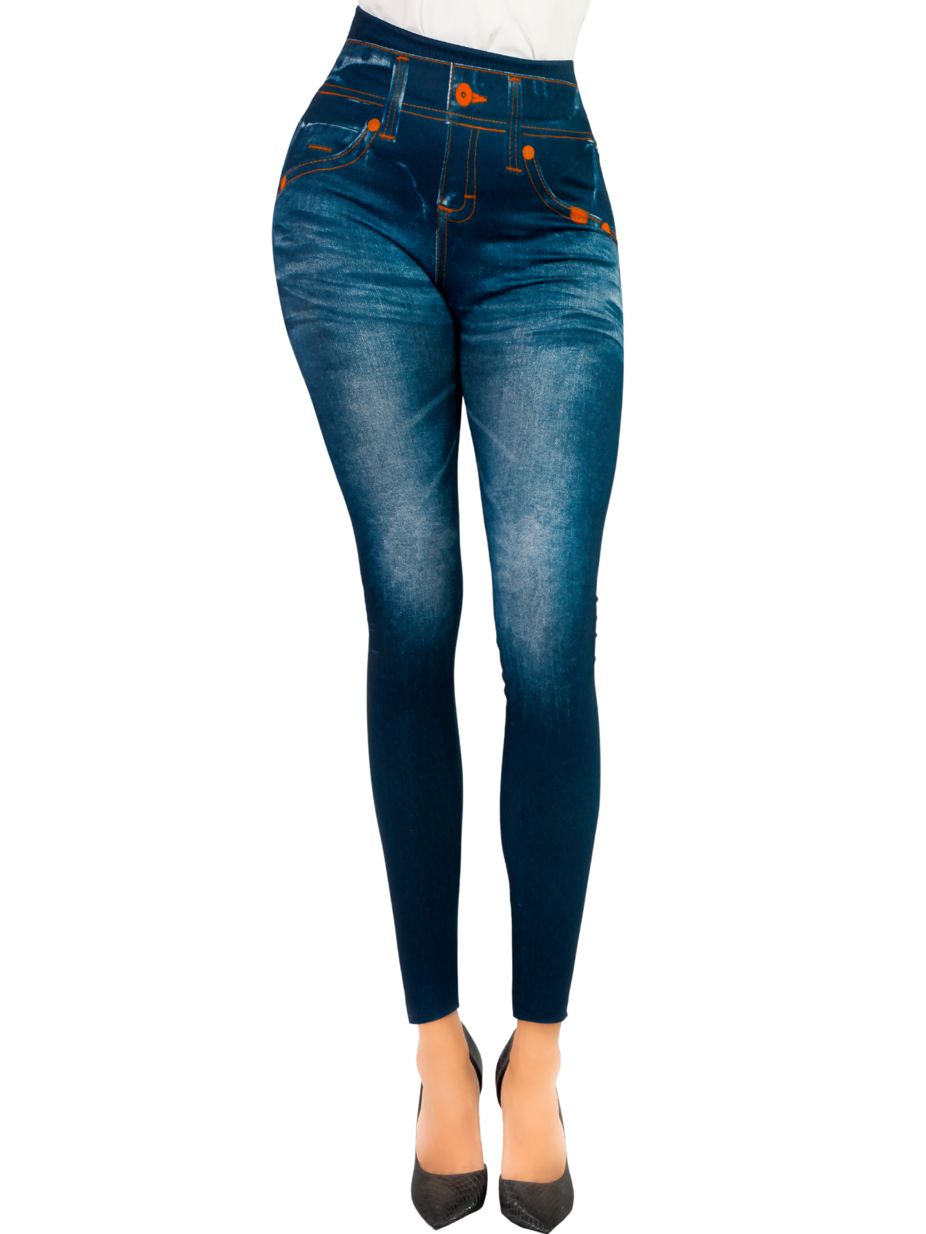 Foto 2 pulgar | Leggins Mujer Unitalla Mezclilla Faja Alta Estilo Pantalón Mezclilla Calidad Premium Tiro Alto Lic-055-5 Azul Mallon