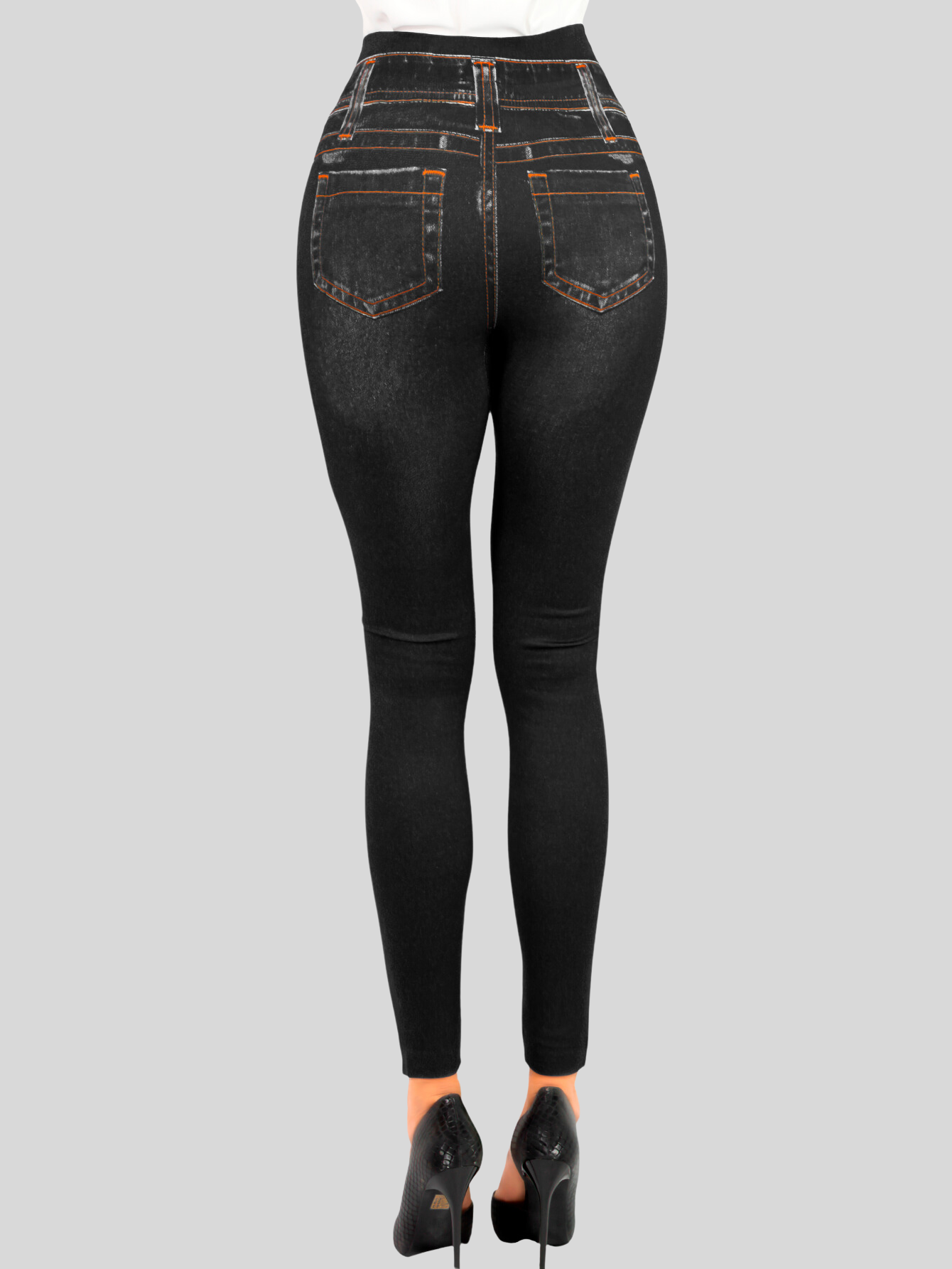 Foto 7 pulgar | Pack De 2 Leggins Unitalla Mujer Mezclilla Faja Alta Estilo Pantalón Mezclilla Lic-55-5-px2 Variedad De Diseños