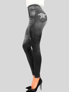 Foto 4 | Leggins Estilo Pantalón Mezclilla Tiro Alto Unitalla para Mujer
