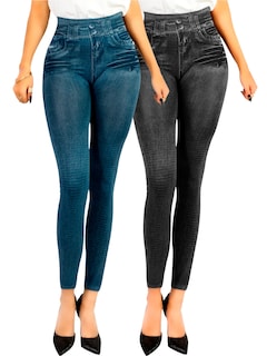 Foto 1 | Leggins Faja Alta Estilo Pantalón Mezclilla Unitalla 2 piezas para Mujer
