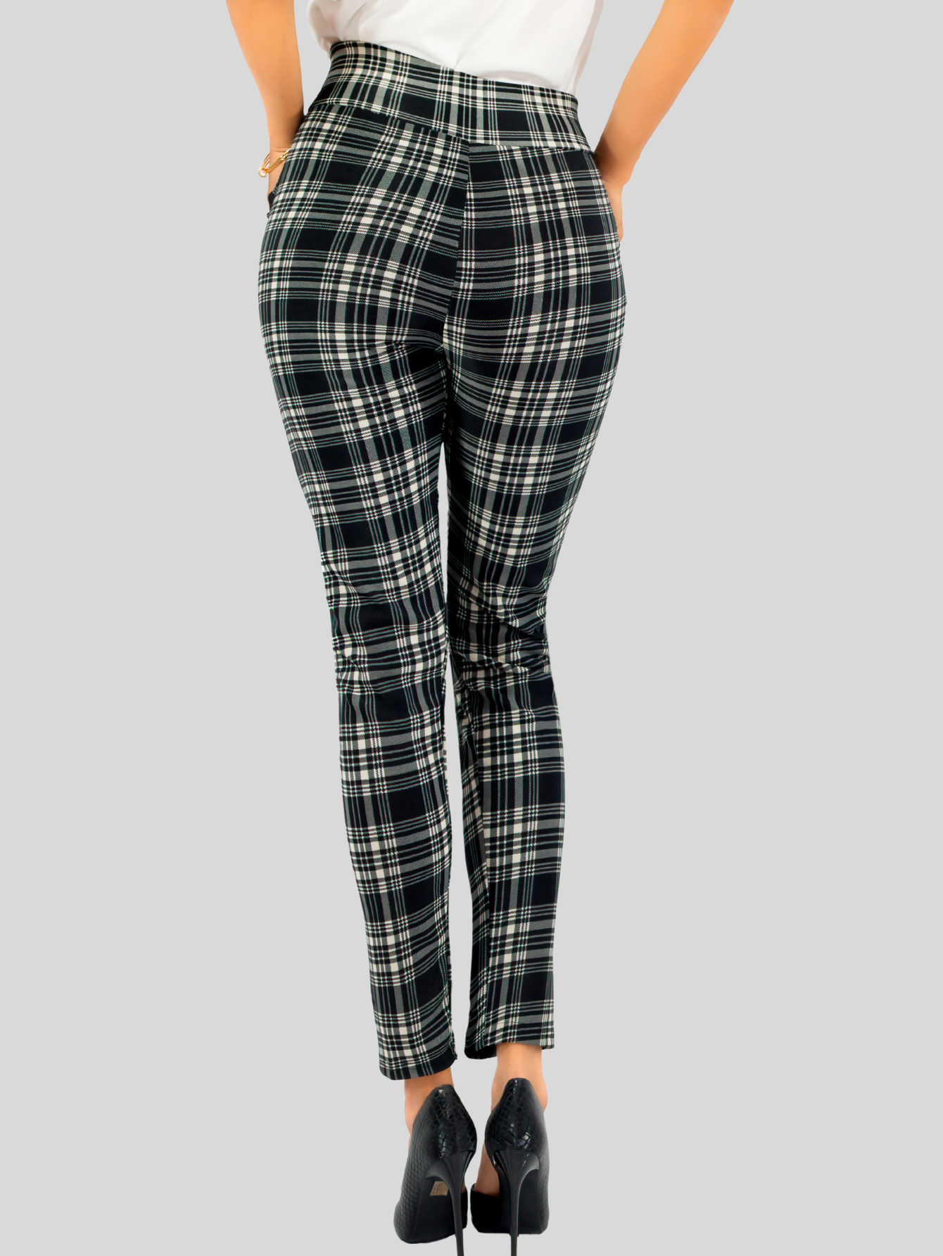 Foto 6 pulgar | Leggings Elegantes Jegging Mujer A Cuadros Stretch Looks Formal Y Casual Mayón Lic-0171 D3 Mallones