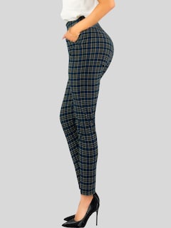 Foto 4 | Leggings Elegantes Jegging Mujer A Cuadros Stretch Looks Formal Y Casual Mayón Lic-0171 D1 Mallones