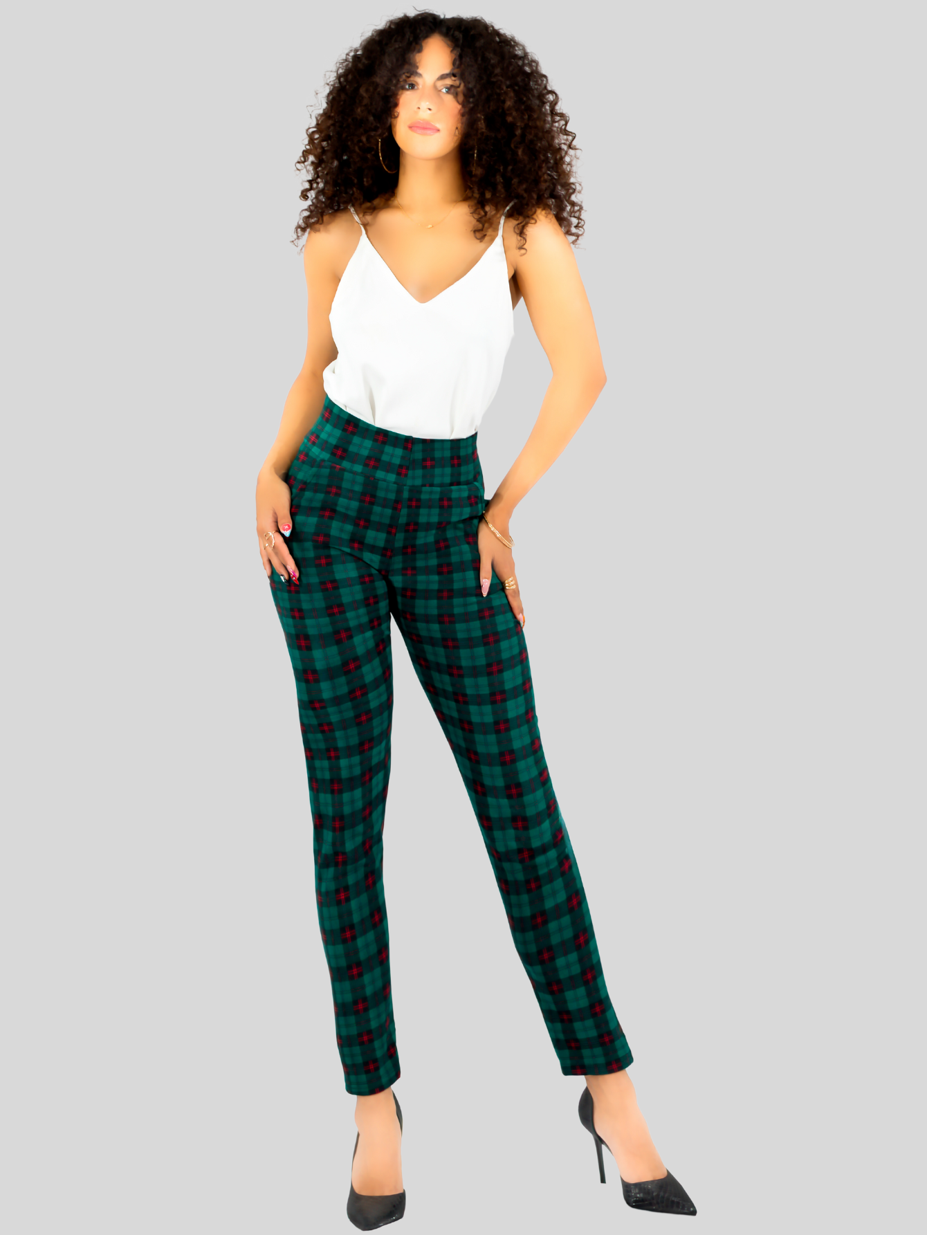 Foto 3 pulgar | Leggings Elegantes Jegging Mujer A Cuadros Stretch Looks Formal Y Casual Mayón Lic-0171 D8 Mallones